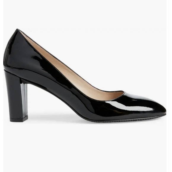 New Stuart Weitzman Savvy 75 Black Patent Pumps Heels Size 6B /EU 36.5 $395 NWT - Picture 1 of 16